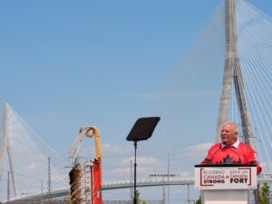 Read more about the article Canada marks Gordie Howe bridge opening without US after trade war deepens