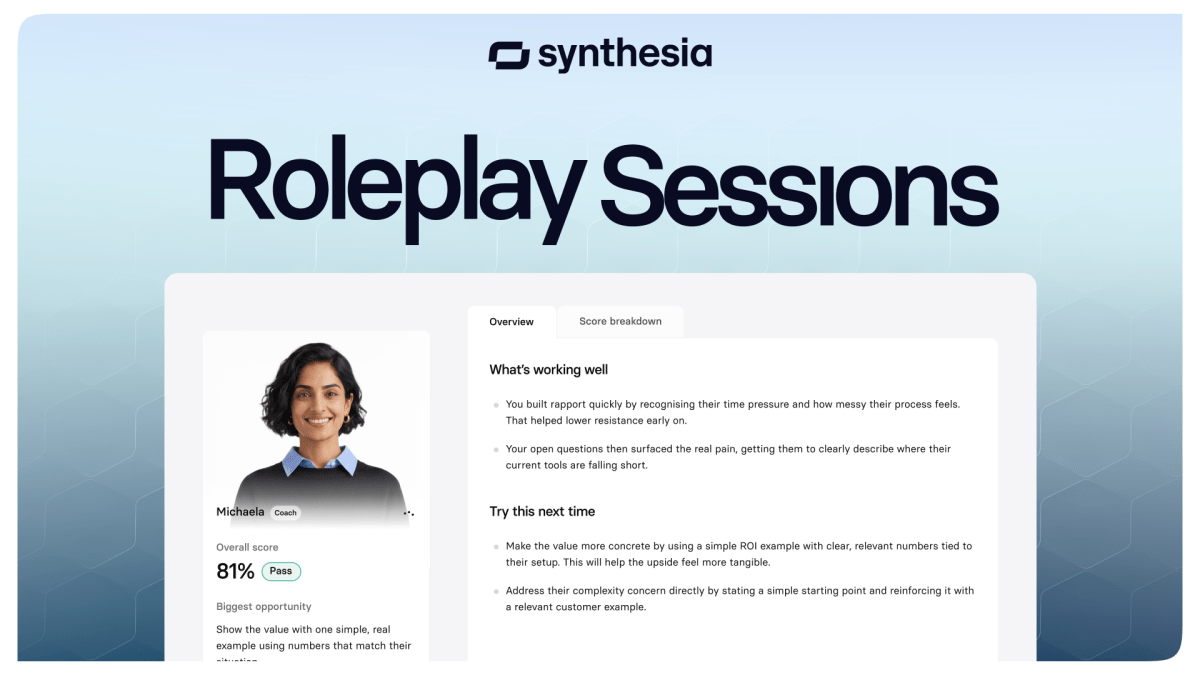 Read more about the article Synthesia’s AI training platform is moving beyond videos into live coaching