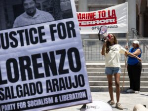 Read more about the article Protest held in Houston over ICE killing of Lorenzo Salgado Araujo