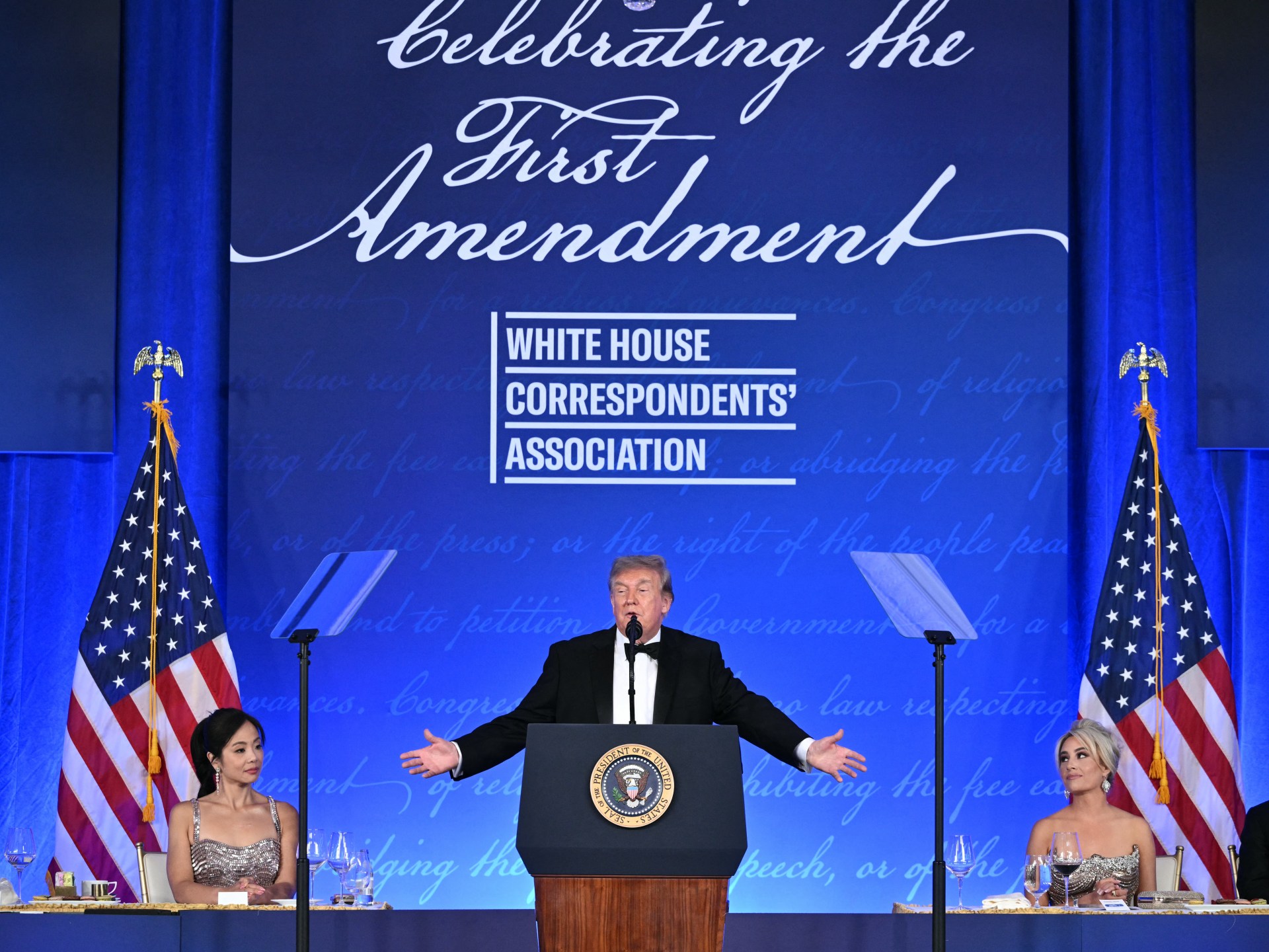 You are currently viewing ‘The show must go on’: Trump returns to rescheduled White House press gala