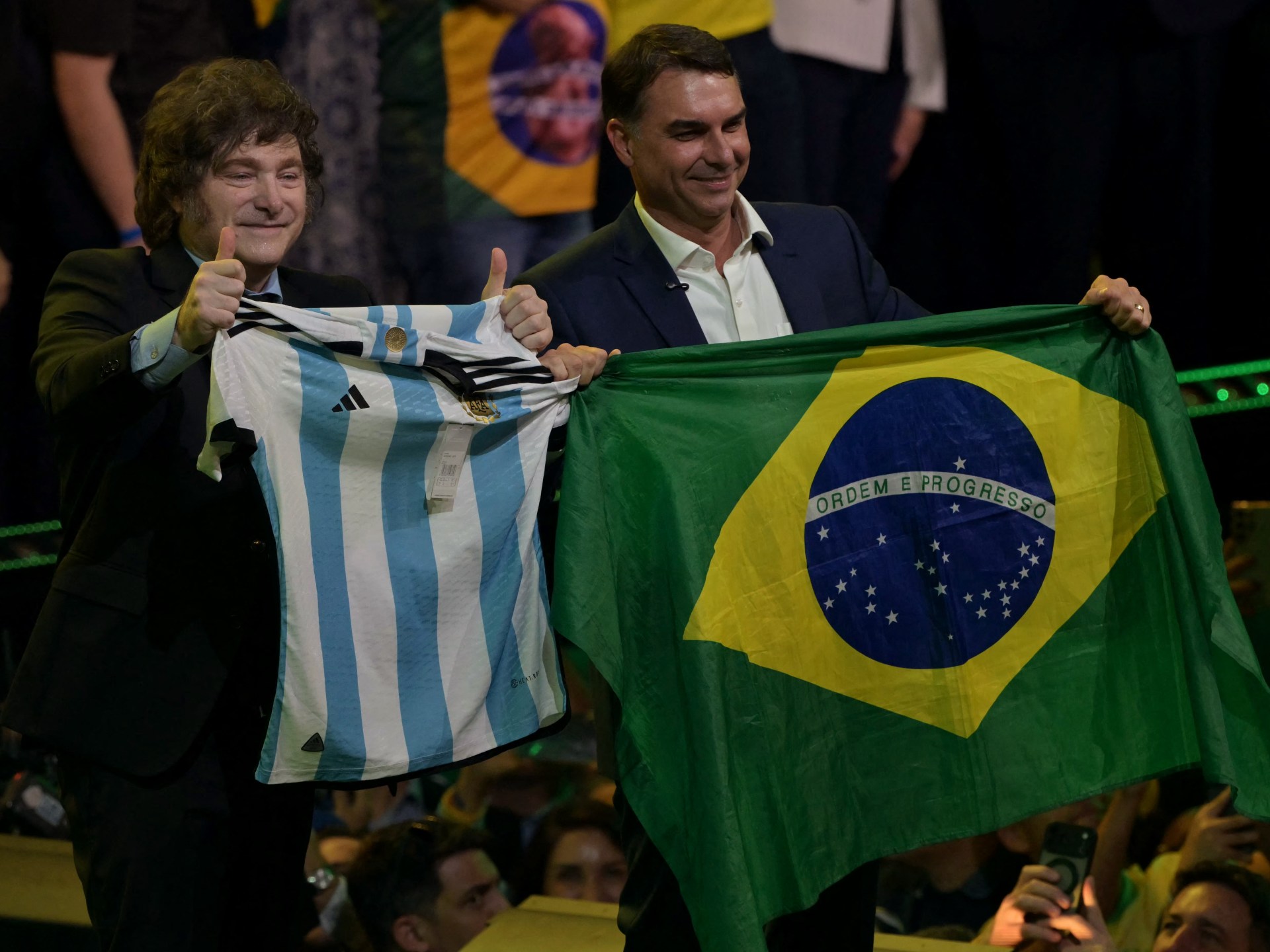 You are currently viewing Bolsonaro’s son begins Brazil presidential bid with Netanyahu, Milei kudos