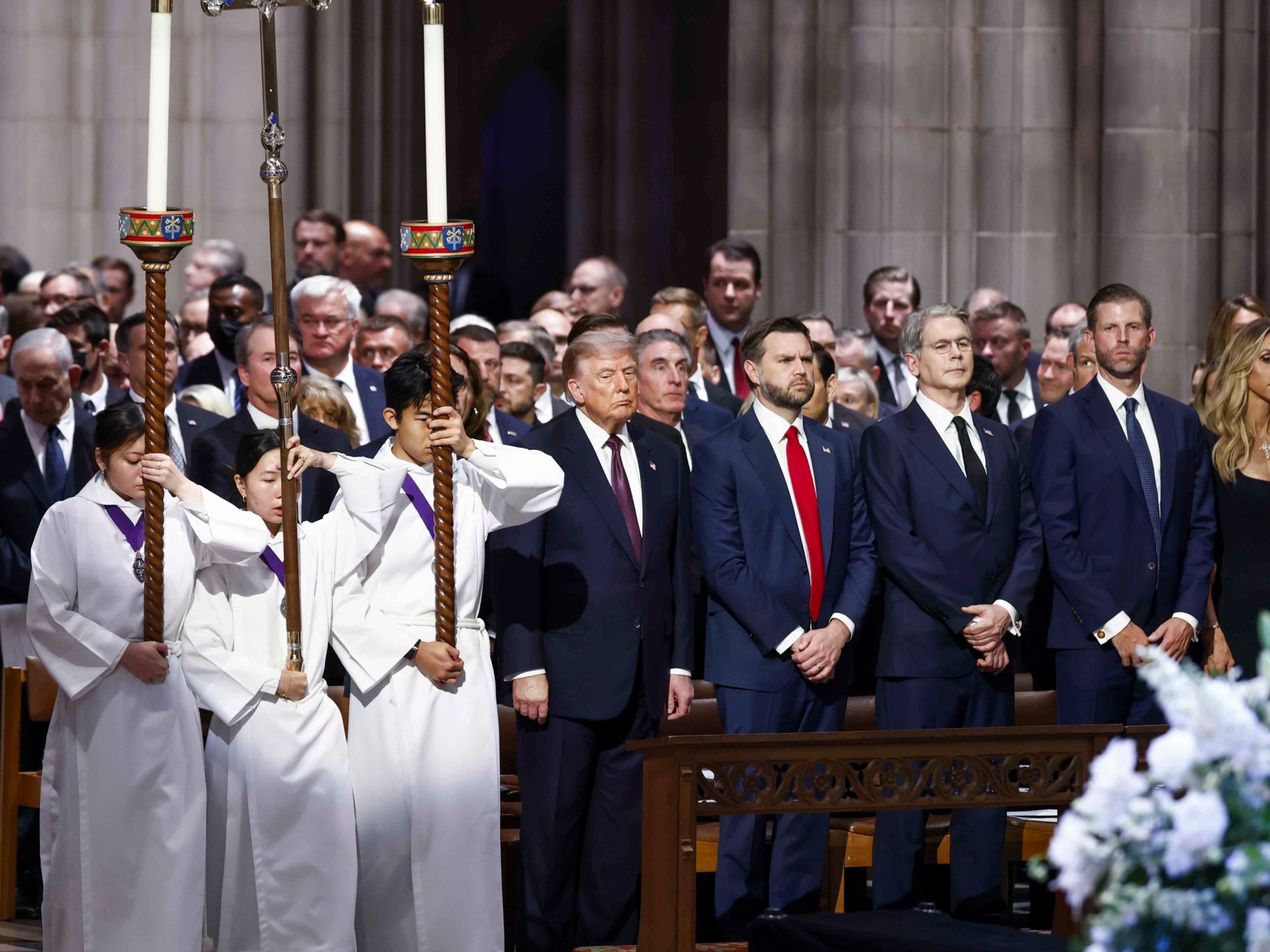 You are currently viewing Donald Trump and world leaders attend Lindsey Graham’s funeral | Politics News