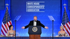 Read more about the article Trump softens White House Correspondents’ Dinner speech after attack