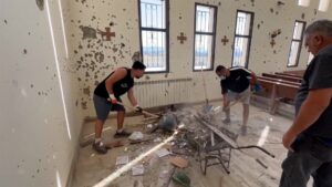 Read more about the article Local volunteers help rebuild destroyed Christian monastery in Lebanon | Israel attacks Lebanon